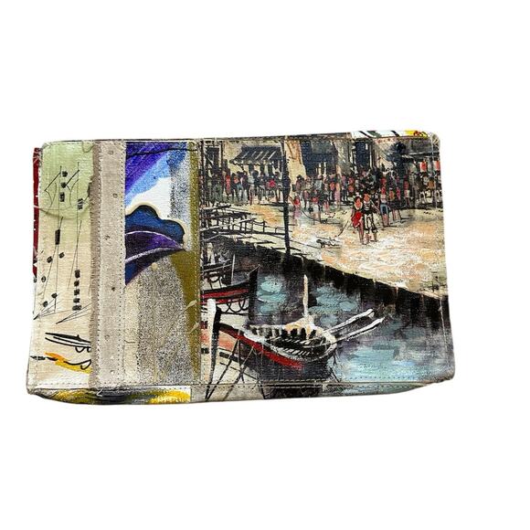 Anthropologie Painted Canvas Clutch Purse - Picture 2 of 16